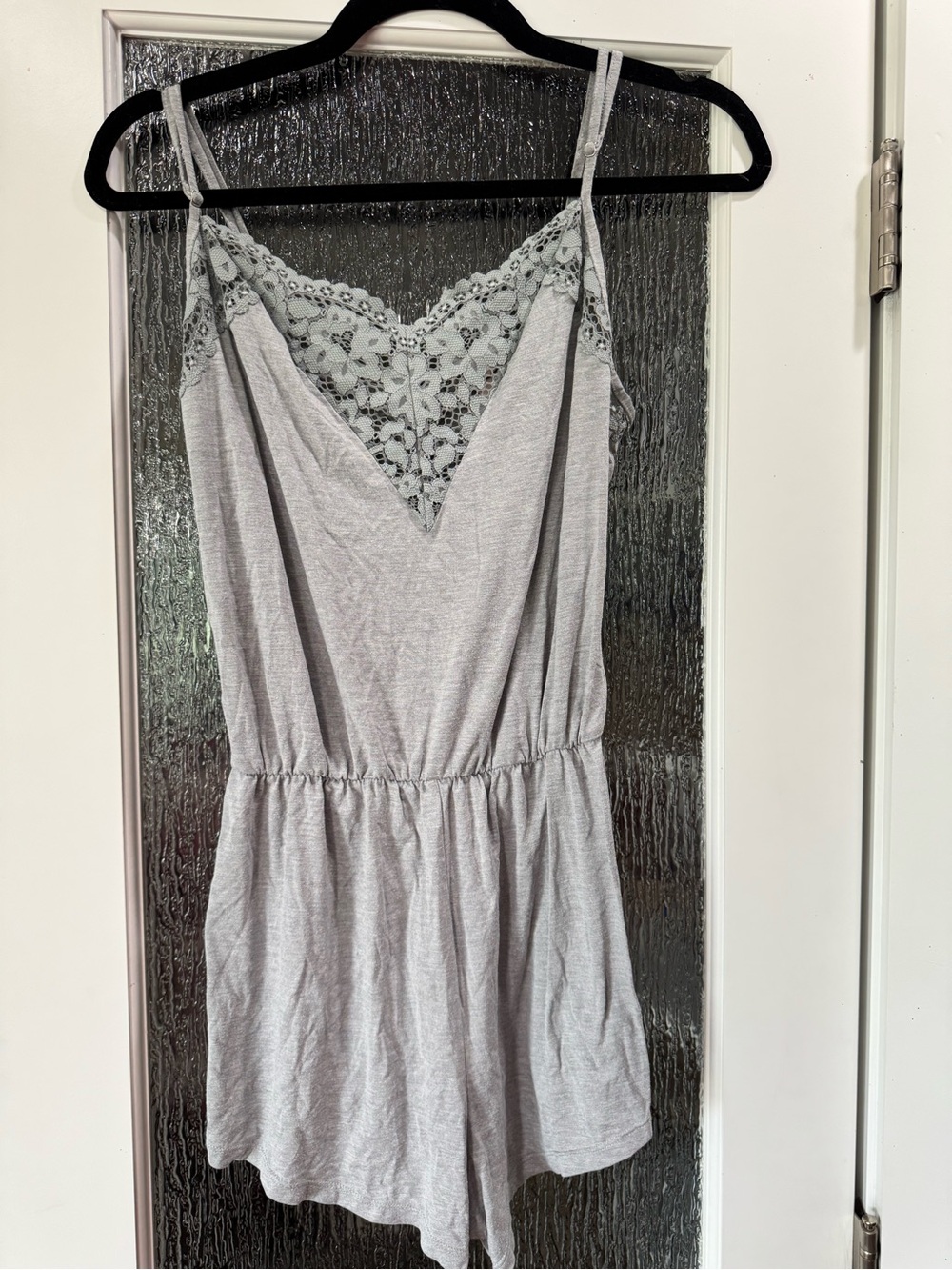 Victoria Secret Gray Lace-Trim Women’s Romper Dress